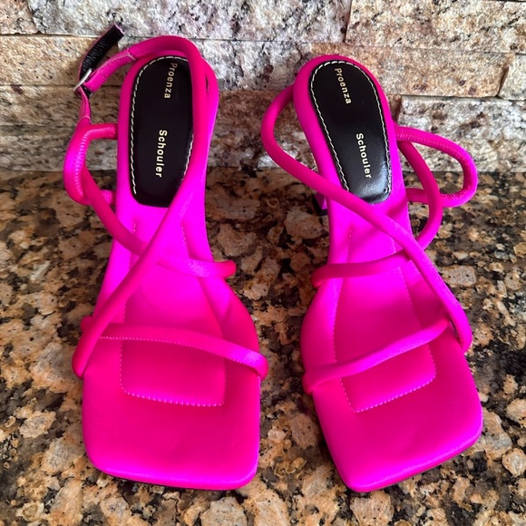 Proenza Schouler White Leather High Heel Strappy Sandals - Picture 8 of 12